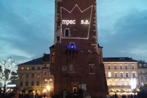 Wyświetlanie logotypu na krakowskim ratuszu